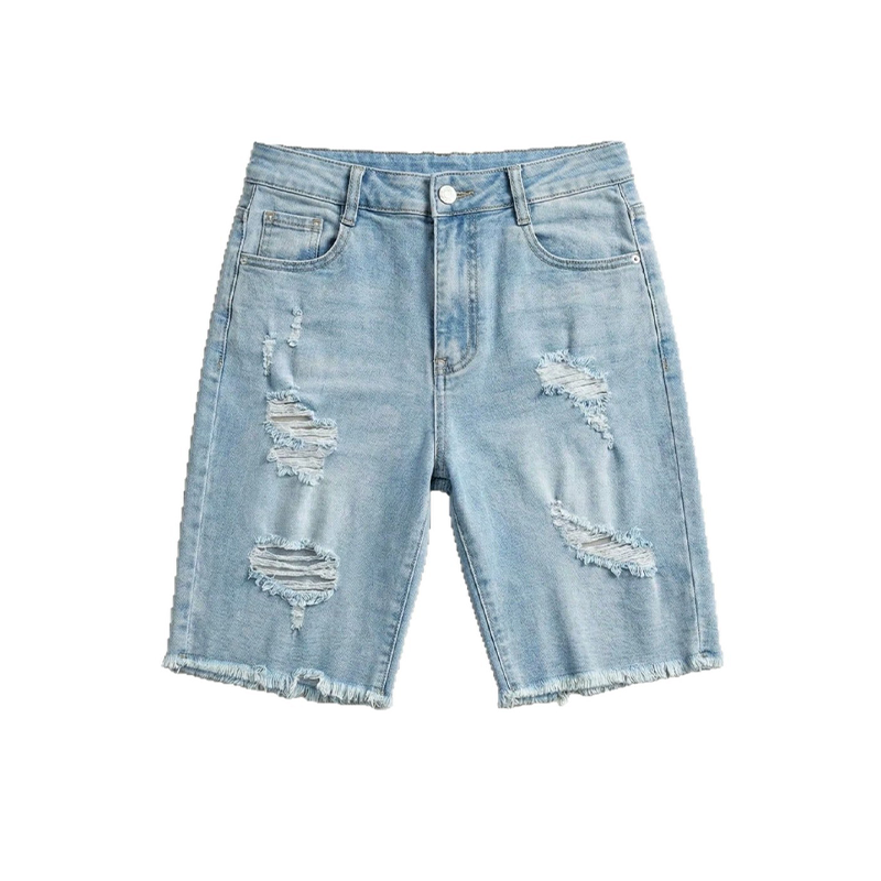 👖 💙 Damens High-Waist Destroyed Jeansshorts – Figurbetont, lässig & sommerlich ✨