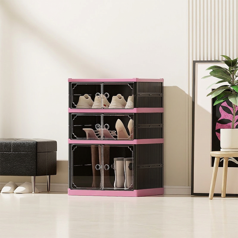 ✨ NUR FÜR BEGRENZTE ZEIT 50% RABATT!👟 Klappbarer & stapelbarer Schuhschrank mit Klarsichttüren