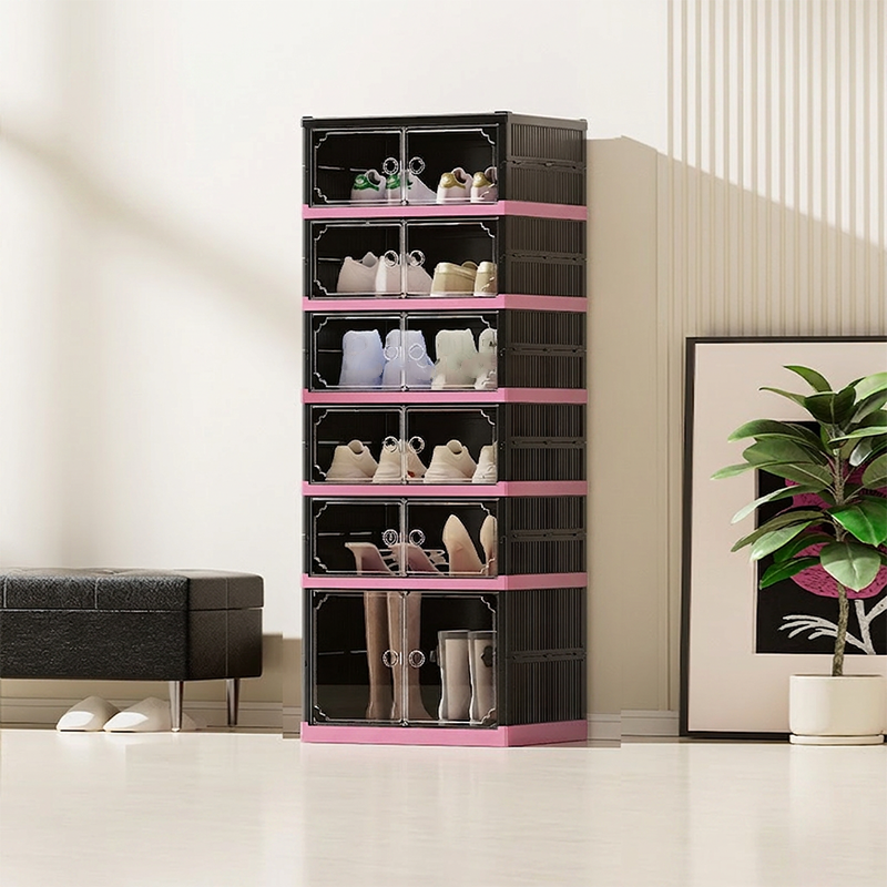 ✨ NUR FÜR BEGRENZTE ZEIT 50% RABATT!👟 Klappbarer & stapelbarer Schuhschrank mit Klarsichttüren