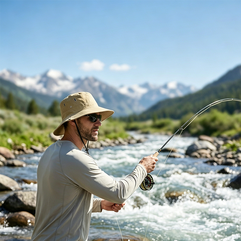 🧢 ☀️ Outdoor-Sonnenhut mit breiter Krempe & Kinnriemen – Leicht, schützend & perfekt für Strand und Wandern 🏖️ 🥾