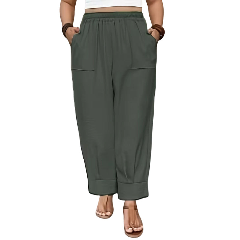 👖 50% RABATT! 🌾 Damen Leinen-Optik Freizeithose – Elastischer Bund, lockerer Schnitt & Taschen – Super bequem für Alltag, Reisen oder warme Tage – stilvoll & leicht 🤍✨