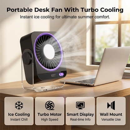 ✨Sommer-Sonderangebot 50% RABATT!❄️Tragbarer Tisch- und Wandventilator mit LED-Anzeige