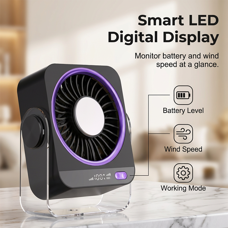 ✨Sommer-Sonderangebot 50% RABATT!❄️Tragbarer Tisch- und Wandventilator mit LED-Anzeige