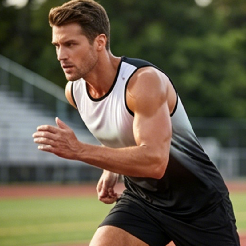 💪 JETZT 50 % RABATT! 🏋️‍♂️ Sport-Tanktop für Herren mit Farbverlauf – Leicht und schnell trocknend – Atmungsaktives Mesh, schweißableitend