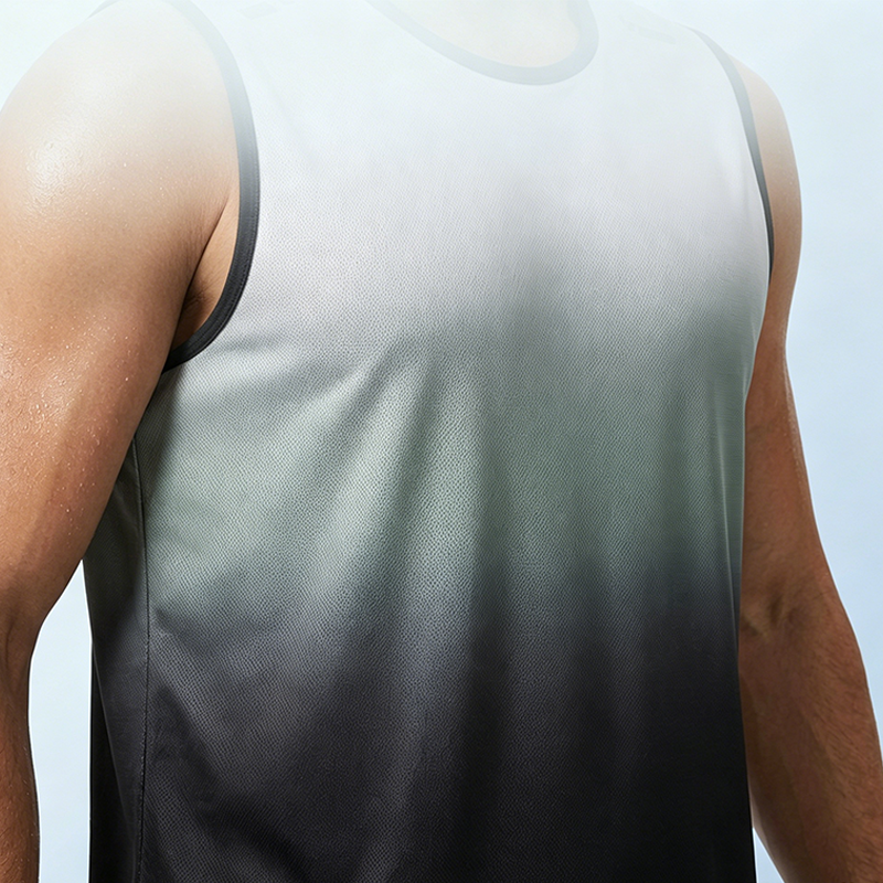 💪 JETZT 50 % RABATT! 🏋️‍♂️ Sport-Tanktop für Herren mit Farbverlauf – Leicht und schnell trocknend – Atmungsaktives Mesh, schweißableitend
