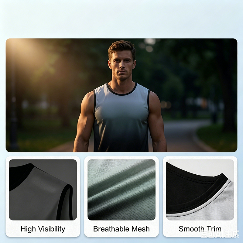 💪 JETZT 50 % RABATT! 🏋️‍♂️ Sport-Tanktop für Herren mit Farbverlauf – Leicht und schnell trocknend – Atmungsaktives Mesh, schweißableitend