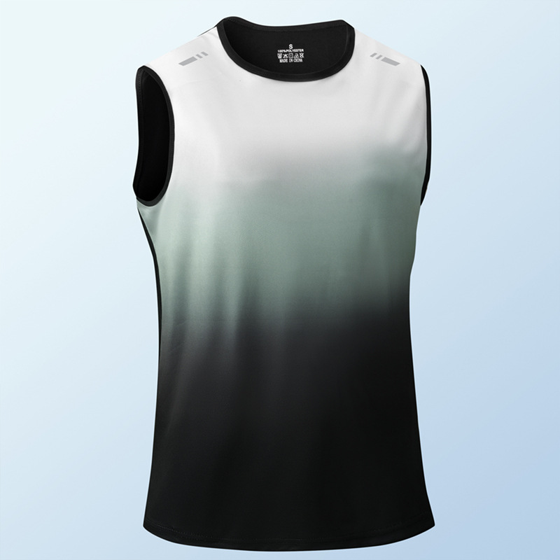 💪 JETZT 50 % RABATT! 🏋️‍♂️ Sport-Tanktop für Herren mit Farbverlauf – Leicht und schnell trocknend – Atmungsaktives Mesh, schweißableitend