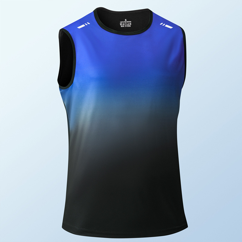 💪 JETZT 50 % RABATT! 🏋️‍♂️ Sport-Tanktop für Herren mit Farbverlauf – Leicht und schnell trocknend – Atmungsaktives Mesh, schweißableitend