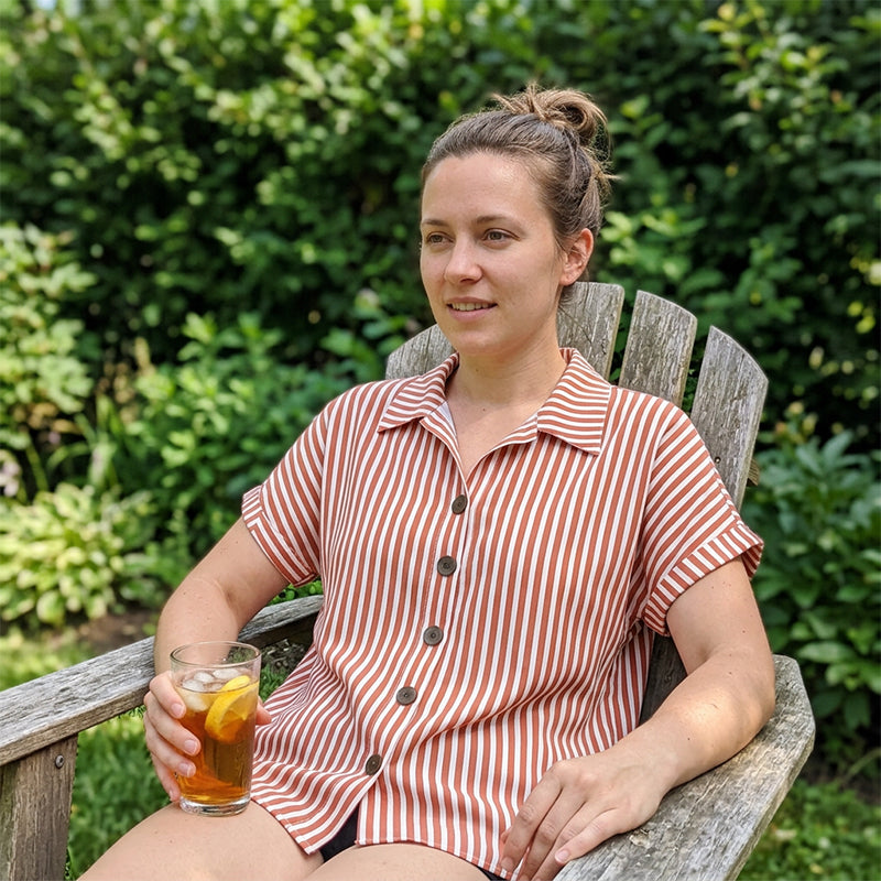 ✨Sommer-Sonderangebot 50% RABATT!👚Damen Lässiges Gestreiftes Knopfleisten-T-Shirt