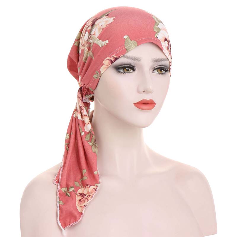 👒 NUR FÜR KURZE ZEIT: 50 % RABATT! ✨ Vorgefertigter Turban für Damen mit Blumenmuster – weich, elastisch, vielseitig 🌸