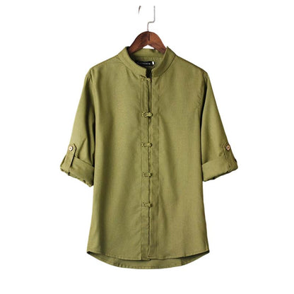 👕🌿 Herren-Freizeithemd aus Leinen mit Stehkragen – 50% RABATT! Leicht, luftig, lässig. 🔥☀️
