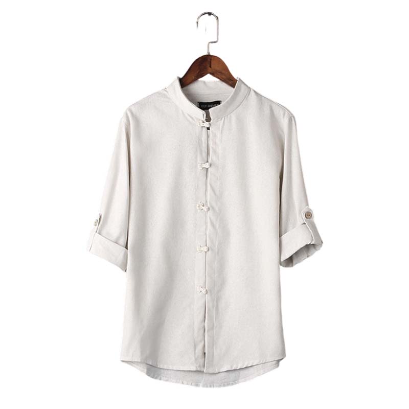 👕🌿 Herren-Freizeithemd aus Leinen mit Stehkragen – 50% RABATT! Leicht, luftig, lässig. 🔥☀️