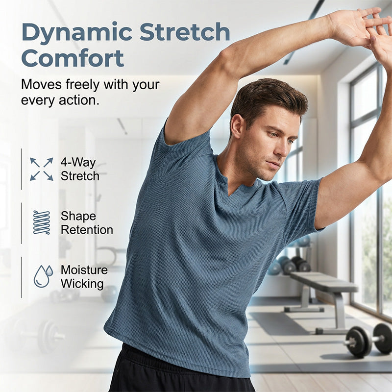 ✨Sommer-Sonderangebot 50% RABATT!👕Slim-Fit-Kurzarmhemd mit V-Ausschnitt für Herren