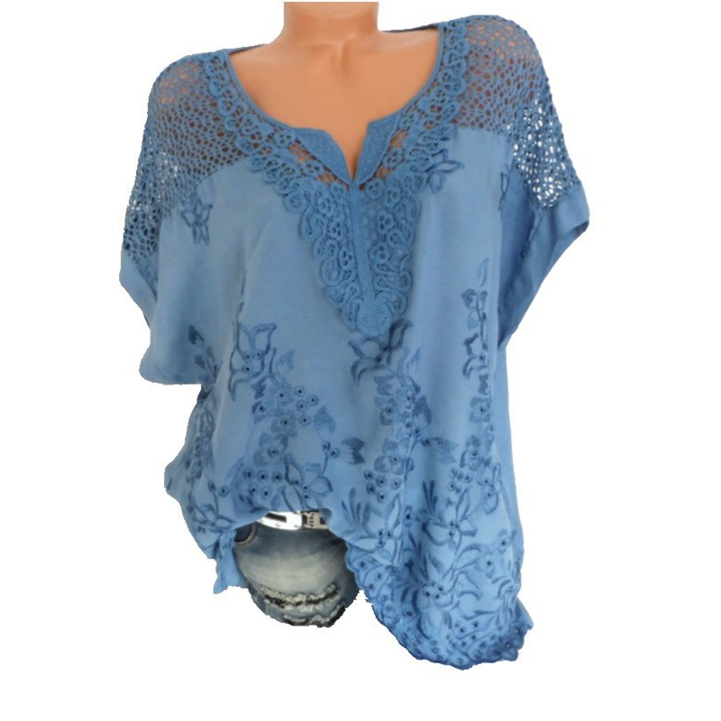✨Sommer-Sonderangebot 50% RABATT!👚Elegantes Damen-Oberteil mit Spitzenstickerei und V-Ausschnitt