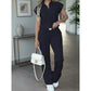 🔥👚 50% Rabatt! Damen Chic Zweiteiler-Set: Bequemes Polo-Top & Wide-Leg-Hose | Elegant für Jeden Tag & Jede Gelegenheit 🌸💨