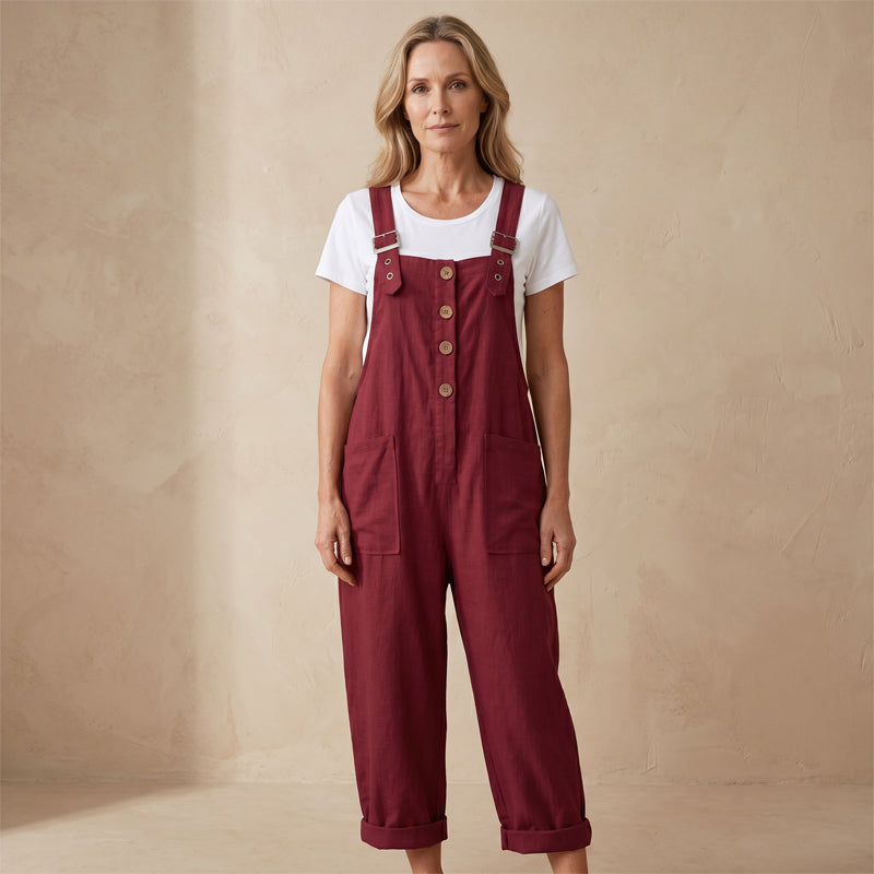 ✨Sommer-Sonderangebot 50% RABATT!🎁  Unifarbener Overall mit geradem Bein und Taschen