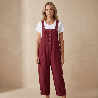 ✨Sommer-Sonderangebot 50% RABATT!🎁  Unifarbener Overall mit geradem Bein und Taschen
