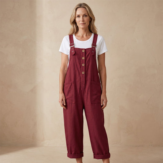 ✨Sommer-Sonderangebot 50% RABATT!🎁  Unifarbener Overall mit geradem Bein und Taschen