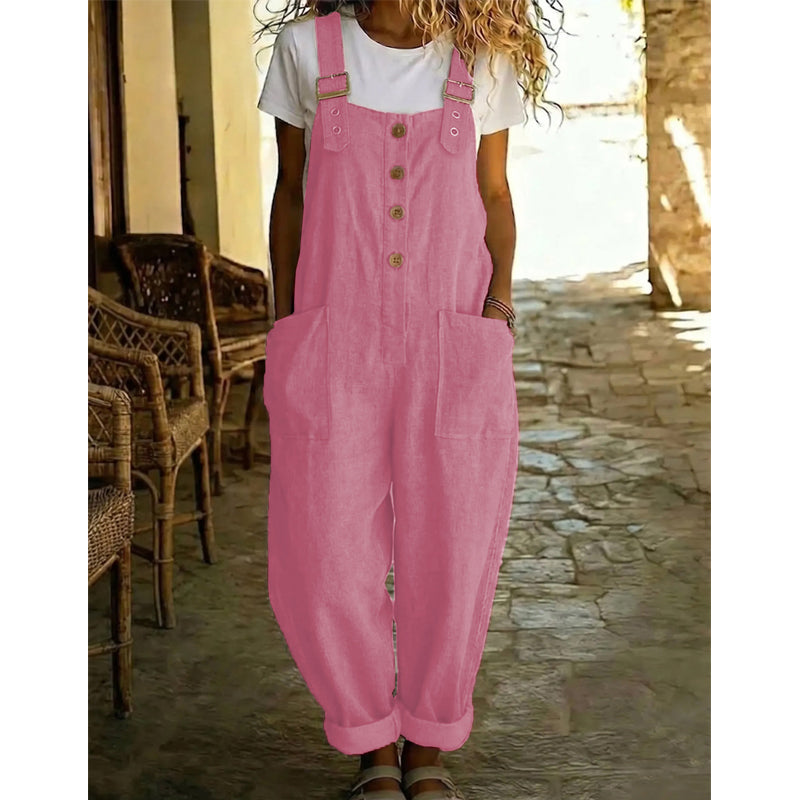 ✨Sommer-Sonderangebot 50% RABATT!🎁  Unifarbener Overall mit geradem Bein und Taschen