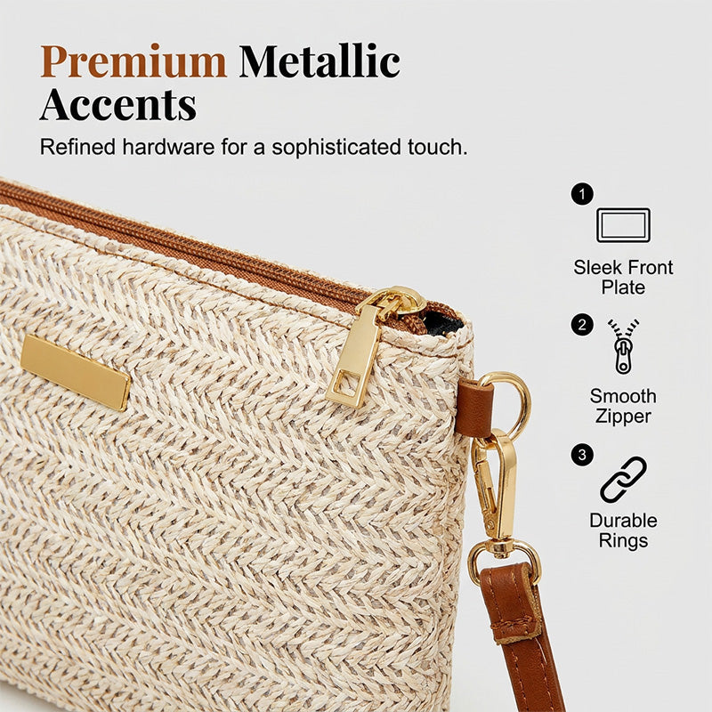 ⏳Zeitlich begrenztes Sonderangebot⏰Umhängetasche und Clutch aus geflochtenem Stroh für Damen👜