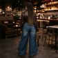Asymmetrische Damen-Wickelhose mit weitem Bein