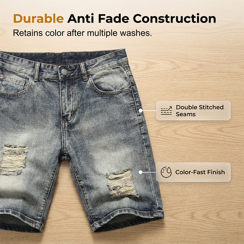 🔥JETZT 50 % RABATT!🔥 Vintage Destroyed Denim-Shorts