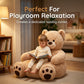 🧸 Plüsch-Teddybär-Kindersofa – weiches Cartoon-Tier-Sitzkissen mit Rückenlehne für Kinder