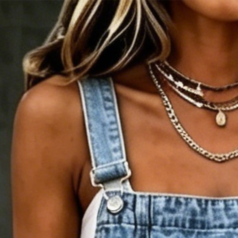👗 JETZT 50 % RABATT! 👖 Ärmelloses Midi-Jeans-Latzkleid für Damen – Weicher Denim & lockere Passform – Vintage-Style, Seitentaschen – perfekt für lässige Tage oder zum Kombinieren im Sommer ✨