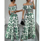 🏆LETZTER TAG 50% RABATT🔥Damen Schulterfreies Maxikleid mit Taillenauschnitt und Gänseblümchen-Print