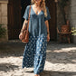 👗🌸 NUR FÜR KURZE ZEIT 50% RABATT! Damen Boho V-Ausschnitt Gemustertes Maxi-Kleid – Fließend, Stilvoll, Sommer-Essential ✨