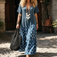 👗🌸 NUR FÜR KURZE ZEIT 50% RABATT! Damen Boho V-Ausschnitt Gemustertes Maxi-Kleid – Fließend, Stilvoll, Sommer-Essential ✨