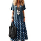 👗🌸 NUR FÜR KURZE ZEIT 50% RABATT! Damen Boho V-Ausschnitt Gemustertes Maxi-Kleid – Fließend, Stilvoll, Sommer-Essential ✨