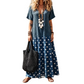 👗🌸 NUR FÜR KURZE ZEIT 50% RABATT! Damen Boho V-Ausschnitt Gemustertes Maxi-Kleid – Fließend, Stilvoll, Sommer-Essential ✨