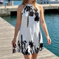 🌸 NUR FÜR KURZE ZEIT 50% RABATT! 💥 Damen Blumendruck Neckholder Kleid – Chic, Fließend, Sommer-Essential ✨