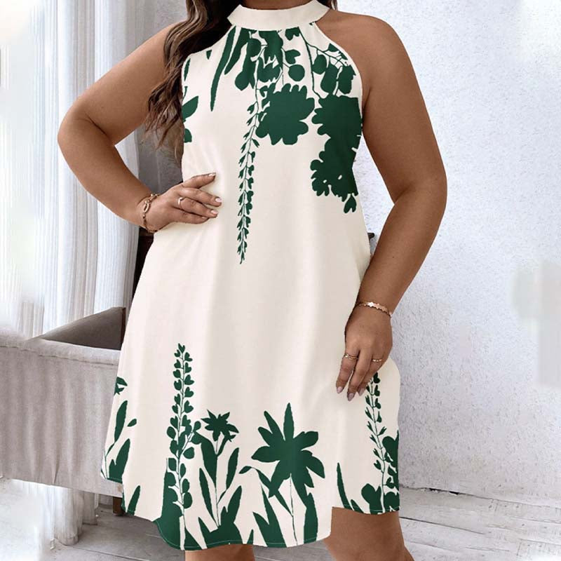 🌸 NUR FÜR KURZE ZEIT 50% RABATT! 💥 Damen Blumendruck Neckholder Kleid – Chic, Fließend, Sommer-Essential ✨