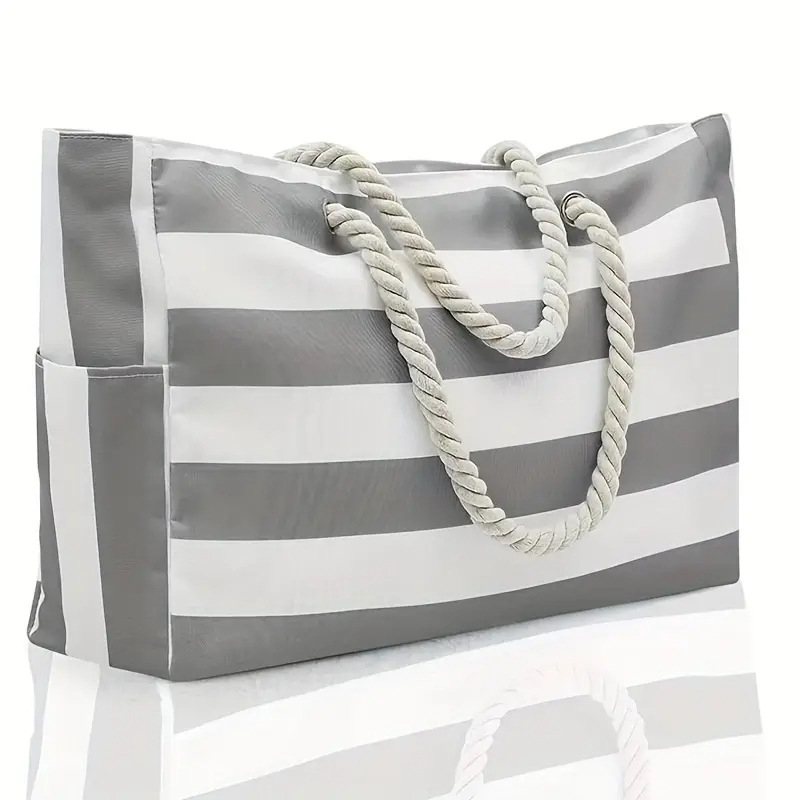 Large Capacity Striped Beach Bag