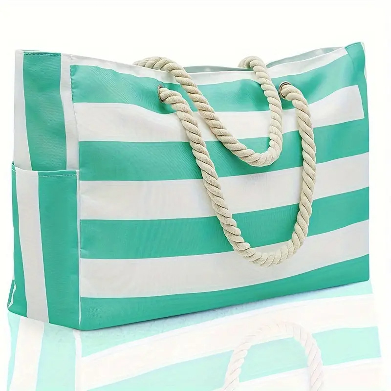 Large Capacity Striped Beach Bag