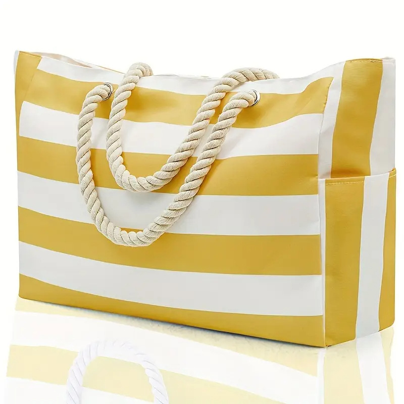 Large Capacity Striped Beach Bag