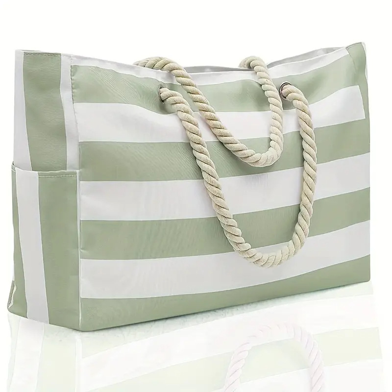 Large Capacity Striped Beach Bag