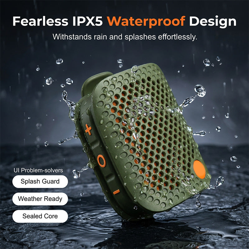 ⏳Begrenzte Zeit – 60% Rabatt⏰ Tragbarer Bluetooth-Lautsprecher mit TWS Stereo, IPX5 Wasserdicht, Mini Kabellos