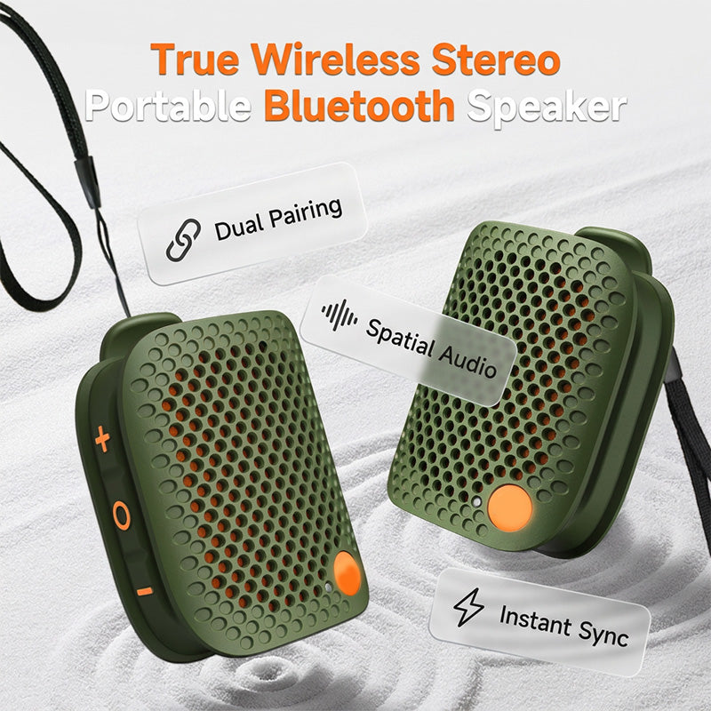 ⏳Begrenzte Zeit – 60% Rabatt⏰ Tragbarer Bluetooth-Lautsprecher mit TWS Stereo, IPX5 Wasserdicht, Mini Kabellos