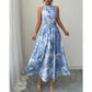 👗 Damen-Kleid mit Halsterneck, ärmellos & bedruckt – leicht, luftig & vielseitig für Sommer, Strand & Freizeit 🌸☀️