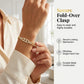 📿 50% RABATT! 💥 Damen Goldton Zirkonia Kettenarmband – Kubanische Glieder & Zirkon-Akzente – Eleganter Blickfang mit Faltschließe – perfekt für Alltag oder besondere Anlässe ✨🌸