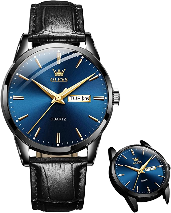 📢📢 50 % RABATT !! ⏰ Herrenuhr im schlichten Design mit Tag- und Datumsanzeige – Analogquarzuhr aus Edelstahl für Herren, klassische Herrenuhr mit leuchtenden Zeigern, Zifferblatt in Schwarz/Weiß/Blau