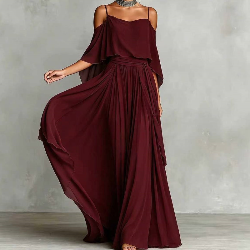 👗 50% RABATT! 🌙 Fließendes ärmelloses Kleid mit einseitigem Ausschnitt – Minimalistisches Design & weiter Rock – Edler Look, ideal für besondere Anlässe oder den eleganten Alltag – leicht, luftig & stilvoll ✨🌸