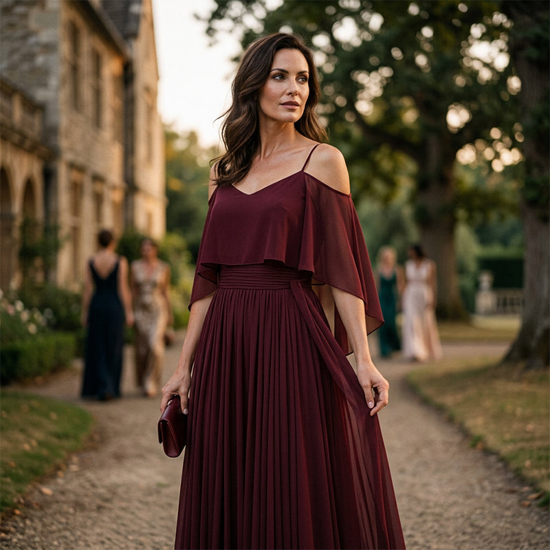 👗 50% RABATT! 🌙 Fließendes ärmelloses Kleid mit einseitigem Ausschnitt – Minimalistisches Design & weiter Rock – Edler Look, ideal für besondere Anlässe oder den eleganten Alltag – leicht, luftig & stilvoll ✨🌸