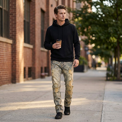 👖💥 Herren Slim Fit Destroyed Denim Jeans – 50% RABATT! Schlanker Schnitt, edgy Destroyed-Look, perfekt für Streetwear & Alltag. 🔥✨