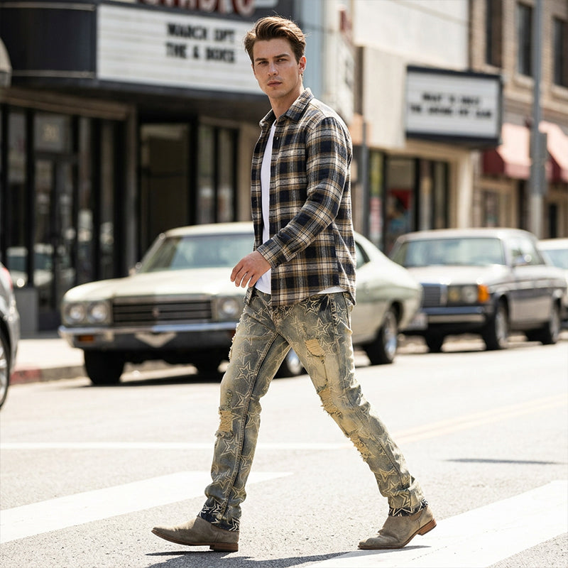 👖💥 Herren Slim Fit Destroyed Denim Jeans – 50% RABATT! Schlanker Schnitt, edgy Destroyed-Look, perfekt für Streetwear & Alltag. 🔥✨