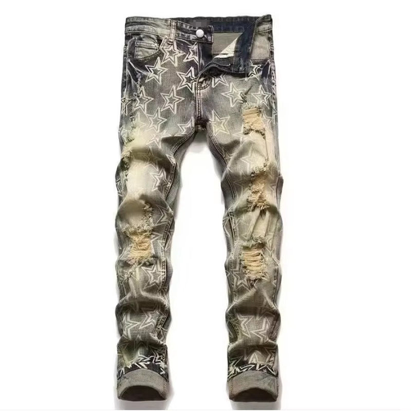 👖💥 Herren Slim Fit Destroyed Denim Jeans – 50% RABATT! Schlanker Schnitt, edgy Destroyed-Look, perfekt für Streetwear & Alltag. 🔥✨