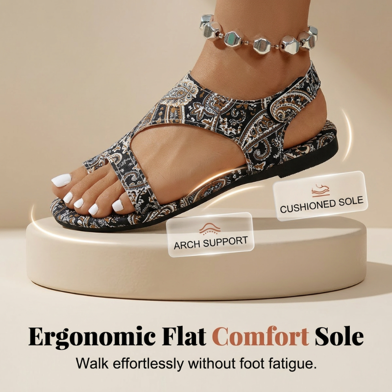 💖Sommer-Sonderangebot 50% RABATT!💖Flache Ethno-Zehenring-Sandalen – atmungsaktiv & bequem für den Sommer